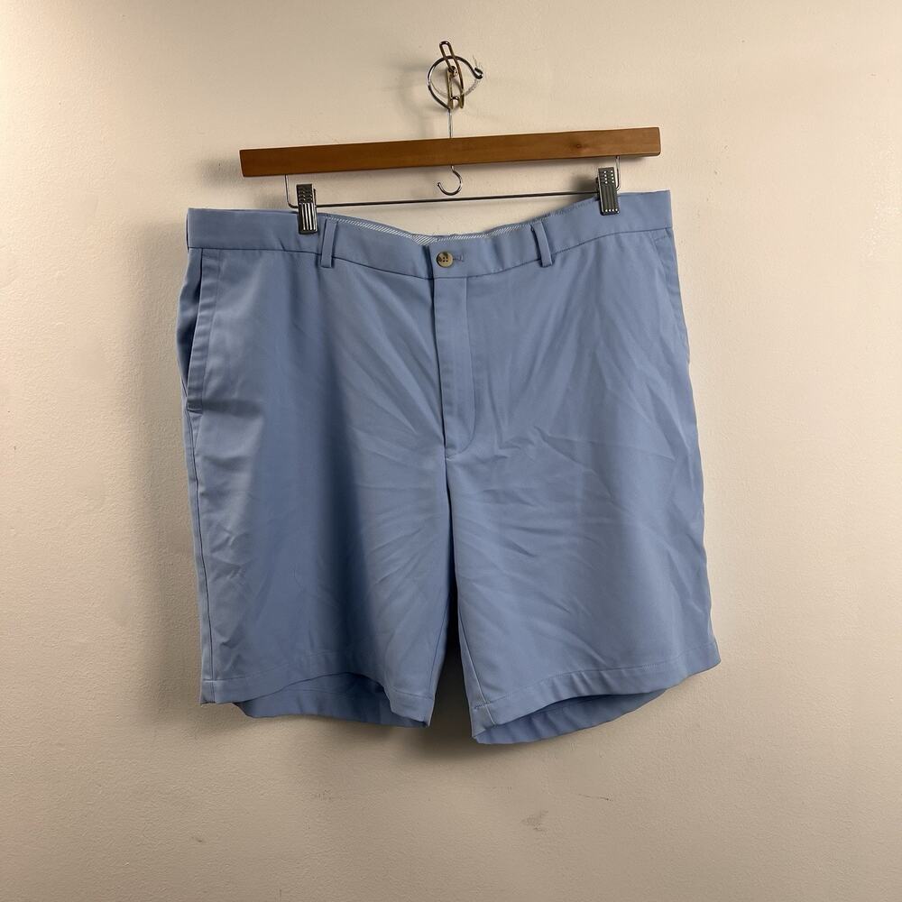 Peter Millar Chino Golf Shorts Sz 38 Men Light Blue 100% Polyester *READ*
